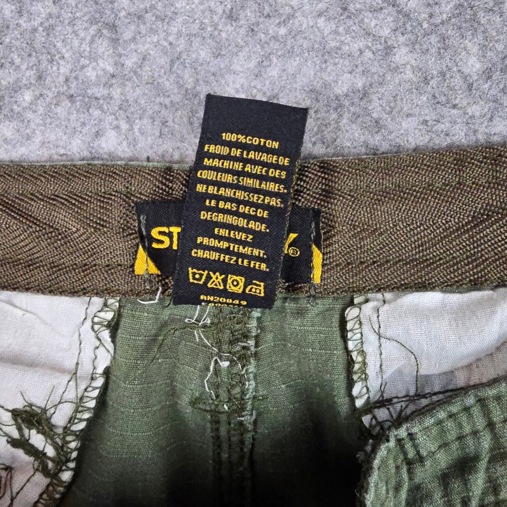 Stanley Cargo Shorts Mens 36 Olive Green Relaxed Fit Ripstop Utility Workwear - Picture 8 of 9